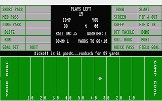 Football atari screenshot
